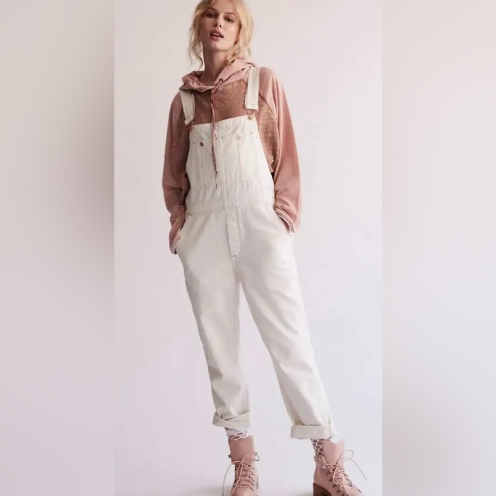 We The Free People boyfriend overall relaxed denim copper